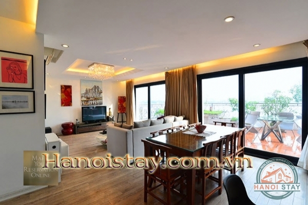 Siêu hót với căn hộ 5 sao: cho thuê căn hộ dịch vụ penhouse 3 phòng ngủ ban công cực rộng mặt hồ Tây 8